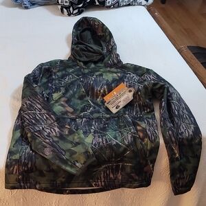 Nomad Outdoors Mossy Oak Green and Brown Camo Hoodie with Neck Gaiter